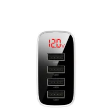 Мережевий зарядний пристрій Baseus Mirror Travel Digital Display 30W 4USB 6A Білий