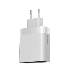 Мережевий зарядний пристрій Baseus Mirror Travel Digital Display 30W 4USB 6A Білий