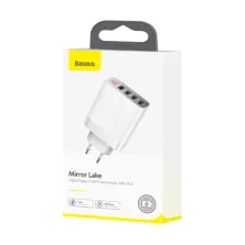 Мережевий зарядний пристрій Baseus Mirror Travel Digital Display 30W 4USB 6A Білий