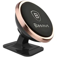 Автотримач для телефону магнітний Baseus 360-degree Rotation Magnetic Mount на торпедо Золотисто-Рожевий