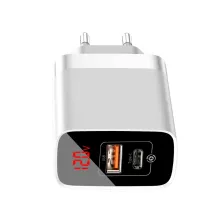 Мережевий зарядний пристрій Baseus Mirror Lake PPS QC3.0+PD3.0 18W USB+Type-C 3A Білий