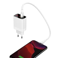 Мережевий зарядний пристрій Baseus Mirror Lake PPS QC3.0+PD3.0 18W USB+Type-C 3A Білий