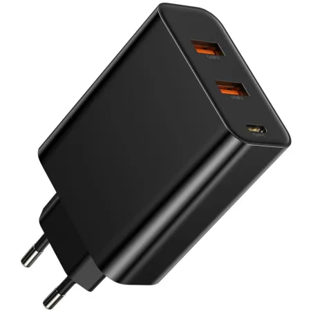 Мережевий зарядний пристрій Baseus PPS three output quick charge QC4.0+PD3.0 60W 2USB+Type-C 6A Чорний
