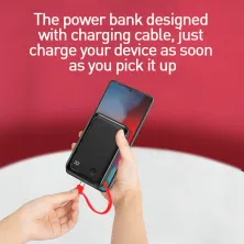 УМБ Baseus Mini S 10000mAh 15W 3A з технологією QC3.0 + PD3.0 і Type-C кабелем Чорний