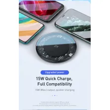Бездротовий зарядний пристрій Baseus Simple NEW Wireless Charger з технологією Qi 15W Прозорий