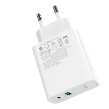 Сетевое зарядное устройство Baseus Speed PPS QC3.0+PD3.0 30W VOOC USB+Type-C 5A + Кабель VOOC Type-C to Type-C 5A 1м Белый