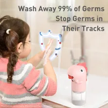 Сенсорний дозатор для пінного мила Baseus MiniDinos 300 мл Рожевий