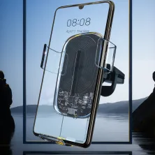 Беспроводное автомобильное зарядное устройство Baseus Explore 2in1 с технологией Qi 15W 2A Прозрачный