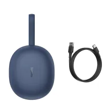 Беспроводные Bluetooth наушники Baseus Encok TWS W05 с функцией беспроводной зарядки Qi Синий