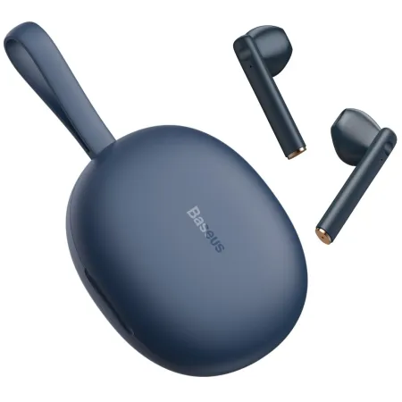 Беспроводные Bluetooth наушники Baseus Encok TWS W05 с функцией беспроводной зарядки Qi Синий