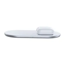 Бездротовий зарядний пристрій Baseus Simple 2in1 For Phone + Pods Pro з технологією Qi 15W 2A Білий