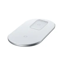 Бездротовий зарядний пристрій Baseus Simple 2in1 For Phone + Pods Pro з технологією Qi 15W 2A Білий