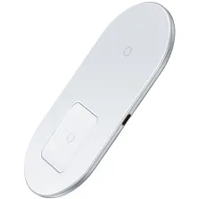 Бездротовий зарядний пристрій Baseus Simple 2in1 For Phone + Pods Pro з технологією Qi 15W 2A Білий