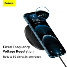 Бездротовий зарядний пристрій Baseus Simple Magnetic з технологією Qi 15W 2A Чорний