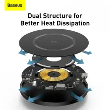 Бездротовий зарядний пристрій Baseus Simple Magnetic з технологією Qi 15W 2A Чорний