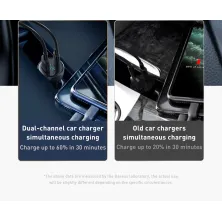 Автомобільний зарядний пристрій Baseus Particular Digital QC 4.0 + PD3.0 PPS 65W USB + Type-C 5A Чорний