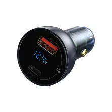 Автомобільний зарядний пристрій Baseus Particular Digital QC 4.0 + PD3.0 PPS 65W USB + Type-C 5A Чорний