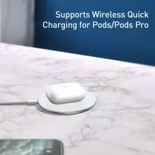 Бездротовий зарядний пристрій Baseus Simple NEW Wireless Charger з технологією Qi 15W Білий