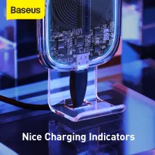Автодержатель для телефона Baseus Explore 2in1 в воздуховод с беспроводной зарядкой Qi 15W 2A Прозрачный
