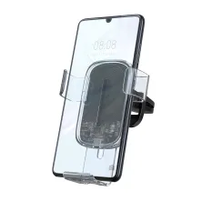 Автодержатель для телефона Baseus Explore 2in1 в воздуховод с беспроводной зарядкой Qi 15W 2A Прозрачный