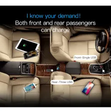 Автомобільний зарядний пристрій Baseus Enjoy Together 4 USB 5.5A Чорний