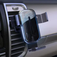 Автодержатель для телефона Baseus Explore 2in1 в воздуховод с беспроводной зарядкой Qi 15W 2A Черный