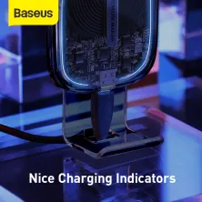 Автодержатель для телефона Baseus Explore 2in1 в воздуховод с беспроводной зарядкой Qi 15W 2A Черный