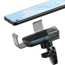 Автодержатель для телефона Baseus Explore 2in1 в воздуховод с беспроводной зарядкой Qi 15W 2A Черный