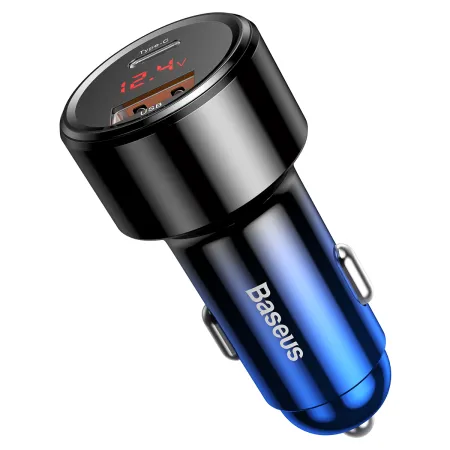 Автомобильное зарядное устройство Baseus Magic Series Dual Quick Charge Car Charger QC 4.0 45W USB + Type-C Синий