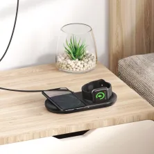 Беспроводное зарядное устройство Baseus Planet 2in1 с технологией Qi 10W MAX и адаптером 24W QC3.0 Черный