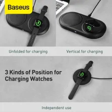 Беспроводное зарядное устройство Baseus Planet 2in1 с технологией Qi 10W MAX и адаптером 24W QC3.0 Черный