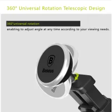 Автотримач для телефону магнітний Baseus Solid Series Telescopic на торпедо Сріблястий