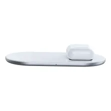 Бездротовий зарядний пристрій Baseus Simple 2in1 For Phone + Pods з технологією Qi 18W MAX Білий