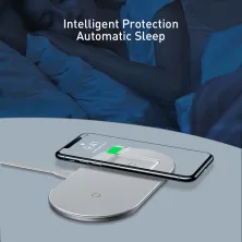 Бездротовий зарядний пристрій Baseus Simple 2in1 For Phone + Pods з технологією Qi 18W MAX Білий