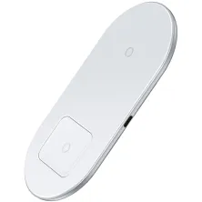 Бездротовий зарядний пристрій Baseus Simple 2in1 For Phone + Pods з технологією Qi 18W MAX Білий