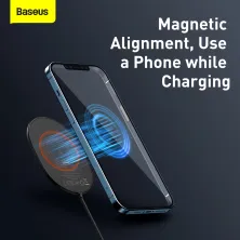 Бездротовий зарядний пристрій Baseus Light Magnetic з технологією Qi 15W 2A Чорний