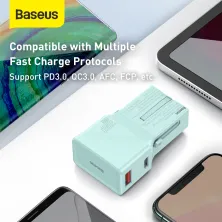 Мережевий зарядний пристрій Baseus Universal Conversion PPS QC3.0 + PD3.0 18W USB + Type-C 3A Універсальне Блакитний