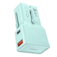 Мережевий зарядний пристрій Baseus Universal Conversion PPS QC3.0 + PD3.0 18W USB + Type-C 3A Універсальне Блакитний