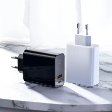 Мережевий зарядний пристрій Baseus Speed PPS Intelligent Power-off QC4.0 + PD3.0 45W USB + Type-C 6A Білий
