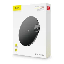 Бездротовий зарядний пристрій Baseus LED Display Wireless Charger з технологією Qi 10W Чорний