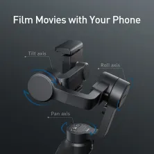 Стедікам Baseus Handheld Gimbal Stabilizer триосьовий стабілізатор для телефону та екшн-камери Чорний