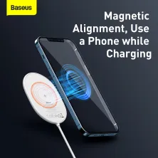 Беспроводное зарядное устройство Baseus Light Magnetic с технологией Qi 15W 2A Белый