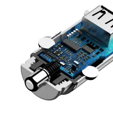 Автомобильное зарядное устройство Baseus Square Metal QC 3.0 30W 2USB 5A Серебристый