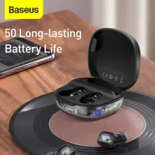Бездротові Bluetooth навушники Baseus Encok TWS WM01 Plus з дисплеєм Чорний