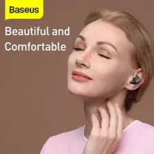 Бездротові Bluetooth навушники Baseus Encok TWS WM01 Plus з дисплеєм Чорний