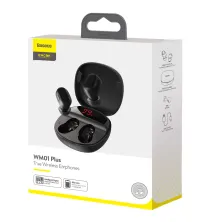 Бездротові Bluetooth навушники Baseus Encok TWS WM01 Plus з дисплеєм Чорний