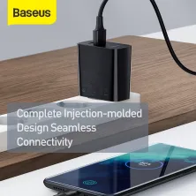 Сетевое зарядное устройство Baseus Speed PPS QC3.0+PD3.0 30W VOOC USB+Type-C 5A + Кабель VOOC Type-C to Type-C 5A 1м Черный