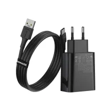 Сетевое зарядное устройство Baseus Speed PPS QC3.0+PD3.0 30W VOOC USB+Type-C 5A + Кабель VOOC Type-C to Type-C 5A 1м Черный