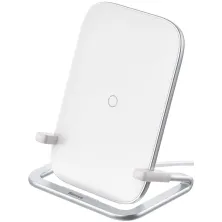Бездротовий зарядний пристрій Baseus Rib Horizontal and Vertical з технологією Qi 15W MAX Білий