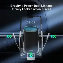 Беспроводное автомобильное зарядное устройство Baseus Milky Way Electric Holder с технологией Qi 15W Серебристый